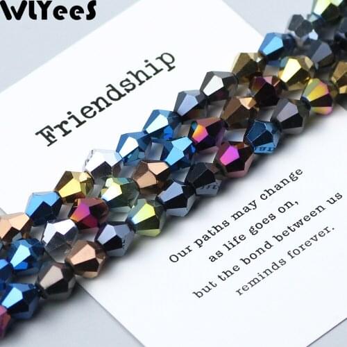 WLYeeS 30pcs 8mm Pendant Plating Austrian Bicone crystal beads DIY loose beads Jewelry necklace bracelet Accessories Making DIY