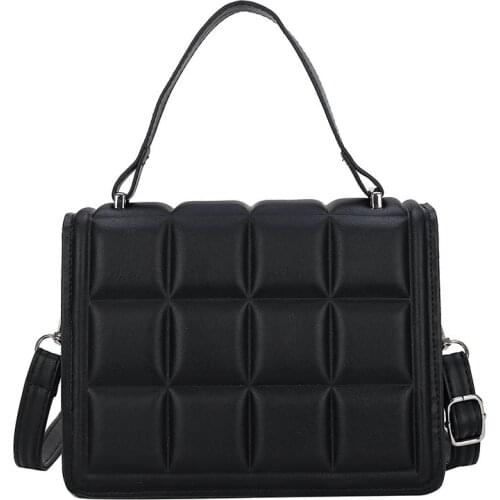 Womens Fashion Pu Leather Shoulder Bag Lattice Trend Women Messenger Square Bags Female Shopping Handbag