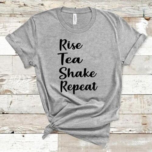 Women Casual T-shirt Rise Tea Shake Repeat Shirt Funny Herbalife Tees Unsex Herbalife Lover Outfit Harajuku Ulzzang Tops
