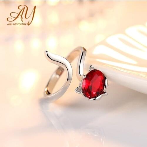 Anillos Yuzuk Womens Jewelry 925 Sterling Silver Oval Ruby Rings For Women Open Size Zircon Wedding Anniversary Ring Jewelry