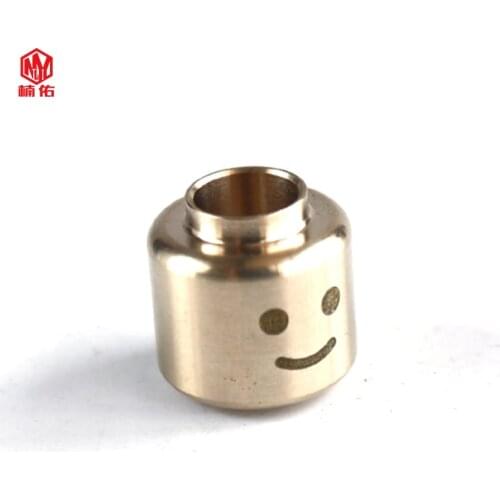 1PC EDC Paracord Beads Cylindrical Smiley Retro Brass Copper Lanyard Pendants Knife Beads Umbrella Rope Cord Beads Pendants