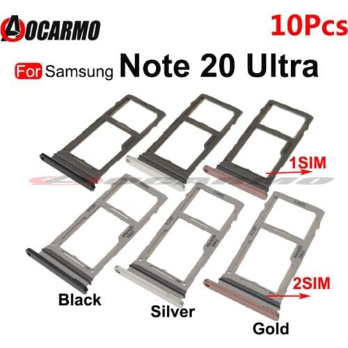10Pcs/Lot Sim Tray For Samsung Galaxy Note 20 Ultra 20U SIM Card Adapter Slot Holder Replacement Parts