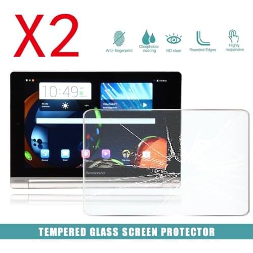 2Pcs Tablet Tempered Glass Screen Protector Cover for Lenovo Yoga Tablet 10 HD+ Anti-Scratch Tablet Computer Tempered Film
