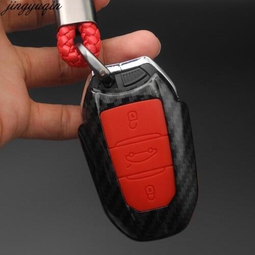 3Buttons Silicone Carbon Car key case shell cover for Citroen C4 CACTUS C5 C3 C6 C8 Picasso Xsara for Peugeot 3008 308 RCZ 508