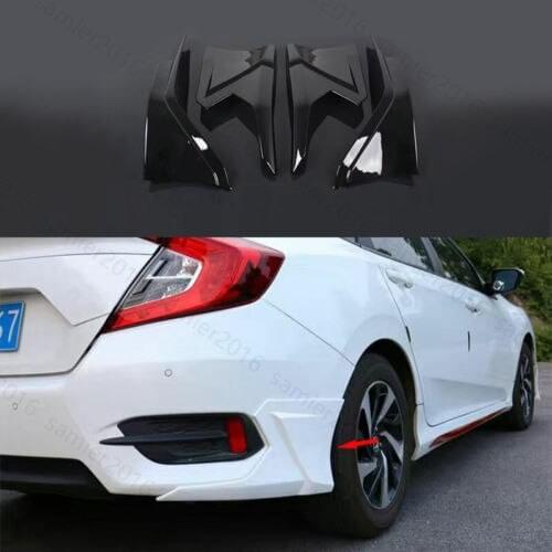 4x Black Fit For Honda Civic 16-17 Front & Rear Lips Bumper Diffuser Guard Cover