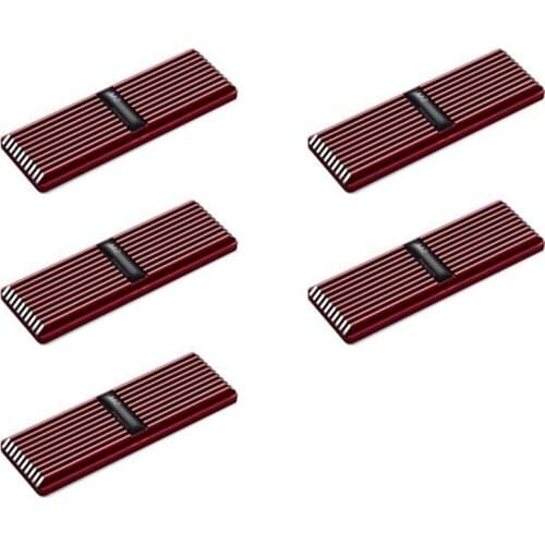 M.2 Solid State Drive Heat Sink M2 Thermal Pad SSD Nvme 2280 Cooling Vest Red 5 Pieces