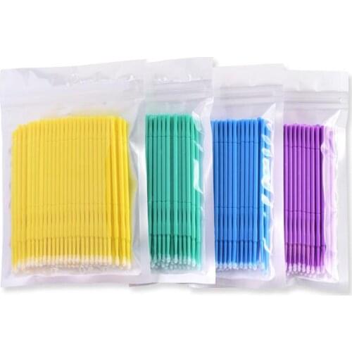 500 Pcs disposable cotton swab makeup false eyelashes individual lashes mascara applicators brush lash extension cotton swab