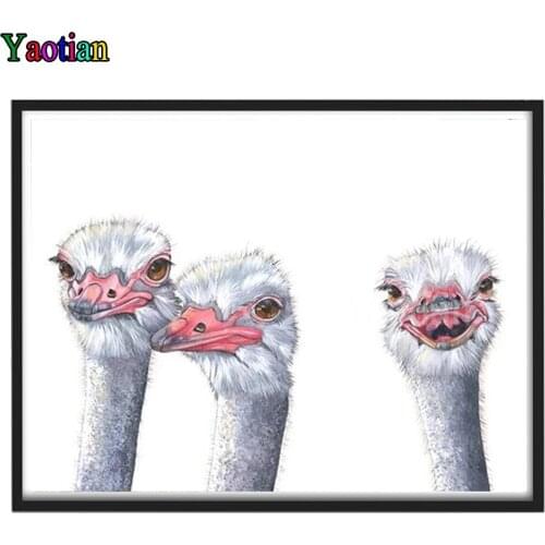 5D Diamond Painting Animal Ostrich Full Square Rhinestone Picture Diamond Embroidery Sale Diamond Mosaic Home Decor Gift