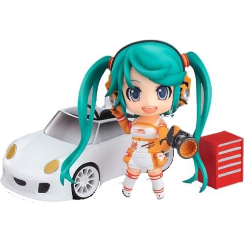 Anime Hatsune Miku Racing girl Q version clay doll Figure decoration model birthday Christmas gift collection toy