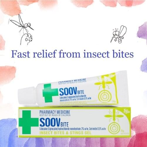 Australia Ego QV Soov Bite 25g Fast Relief from Insect Bites Plant Sting Pain Itchiness Suitable for Children 2+ Years Adults