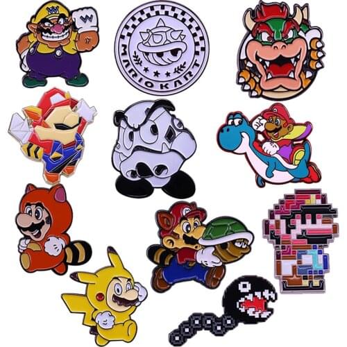 Super Game Bros Brooch Classic Game Favorite Characters series Enamel Pin Retro 80s' gamers Gift