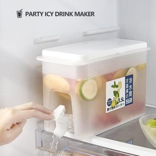 3500ml Household Lemonade Bottle Drinkware Cold Water Bottle Jug Container Refrigerator Cold Kettle With Faucet For Kitchen