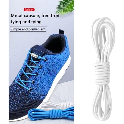 Shoelaces Elastic No Tie Buckle Type Shoelaces Kids Adult Quick Shoelaces Semicircle Shoestrings Metal Lock Sport Equipment New