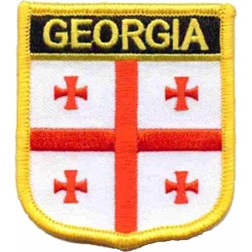 Georgia Flag Patch Label Tags for Shirts Garment Flag Tags Personalised Labels Sewing Twill and Welcome Custom and MOQ50pcs