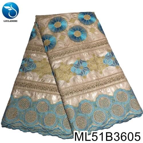 Guniea Brocade African Bazin Riche Fabric Embroidery Bazin fabric 100% cotton Light and color preserving ML51B36