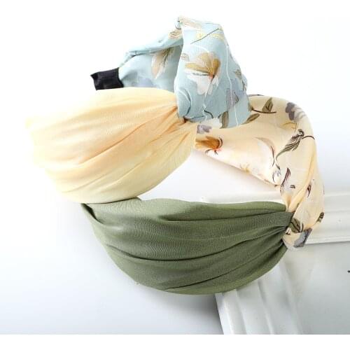 Haimeikang Wide Women Hair Hoop Stitching Print Headbands Hair Bands Girls Fashion Sweet Hairbands Bezel Hair Accessories