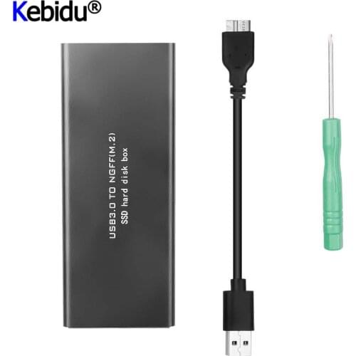 Kebidu USB 3.0 TO NGFF(M.2) SSD 6Gbps SSD Enclosure Adapter Storage Case with UASP Applicable to 2230 / 2242 / 2260 / 2280 mm