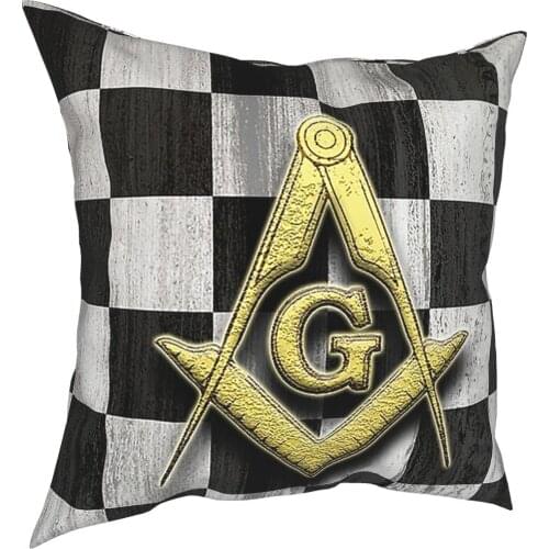 Freemasonry Square Compass And Checkers Pillowcase Home Decorative Freemason Cushions Throw Pillow for Living Room Double-sided