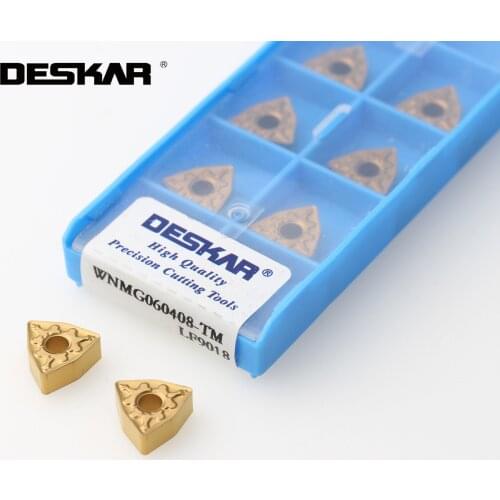 10PCS DESKAR WNMG060404 WNMG060408 TM LF9018 CNC Lathe Cutter Tools Carbide Inserts External Turning Tool Holder For Steel Parts