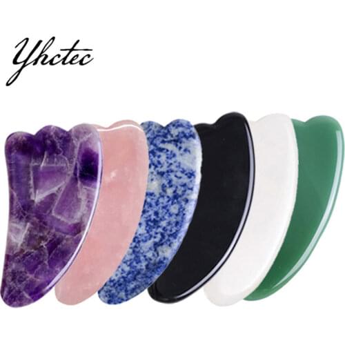 Natural Rose Quartz Gua Sha Scraper Massager For Face Gouache Stone Gouache Scraper Face Massager Skin Care Guasha Massage Tools