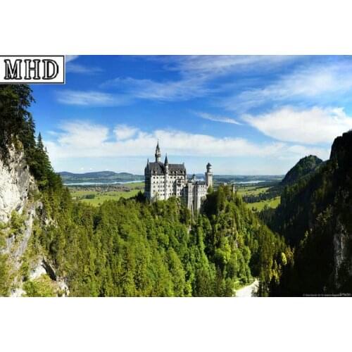 New Arrival 5d Diy Diamond Painting Mountain Castle Picture Full Square Round 3D Diamond Crystal Mosaic Home Decor Art Gift