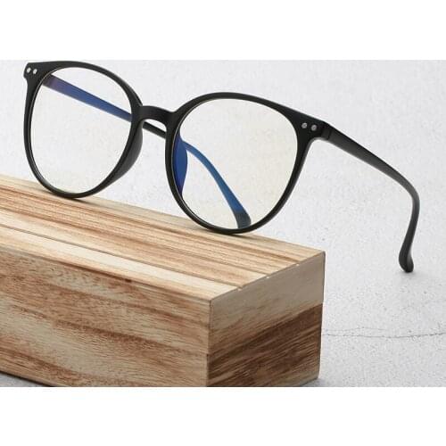 New Anti-Blue Light Women Optical Myopia Eyeglasses Ultralight Rounds Plastic Glasses Fashion Men Computer Prescription