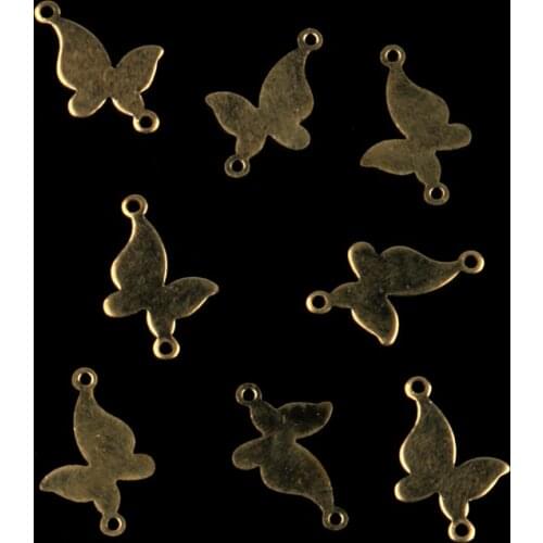 18*11mm new copper cutting two-hole butterfly pendant diy handmade material making hairpin bracelet accessories accessories