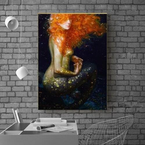 Mermaid Different Poses Canvas Art Poster Print Wall Picture Living Room Home Decor Unframed