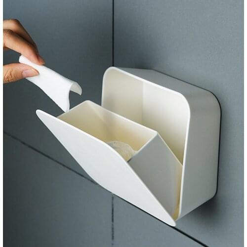 1pc Self-adhesive Storage Box Premium Kitchen Storage Box Punch-free Bathroom Accessories Wall-mounted Cosmetic Organizer Cocina