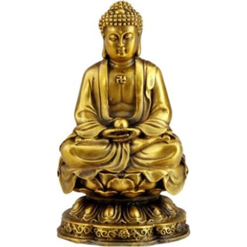 Sakyamuni Buddha furnishing crafts Pure copper Guanyin statue bless peace car decoration Fengshui consecration Ornaments