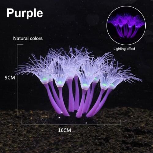 Silicone Glowing Artificial Fish Tank Aquarium Coral Plants Underwater Ornament Simulation Aquatic Sea Plants Decoration