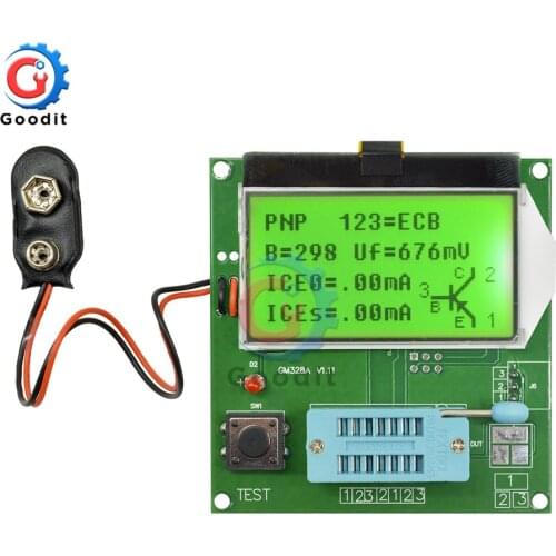 LCD GM328A Transistor Tester Capacitance capacitor frequency Meter LCR\RLC\PWM\ESR Meter MOS/PNP/NPN square wave signal
