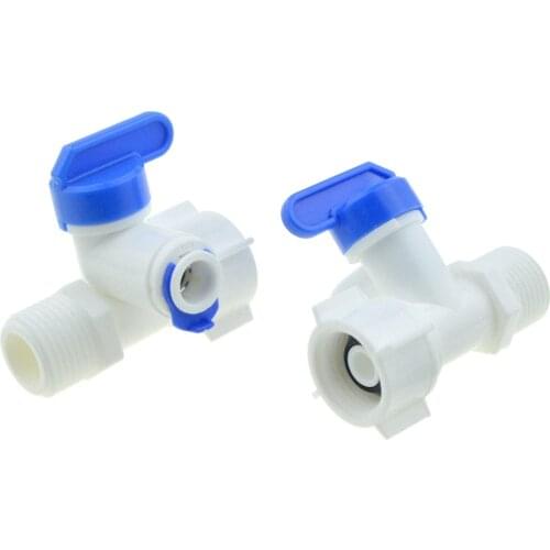 Reverse Osmosis RO Feed Tee Plastic Ball Valve 1/4 3/8 Hose Quick Coupling 1/2 Male 3 Way Faucet Water Purifier Tap Connector