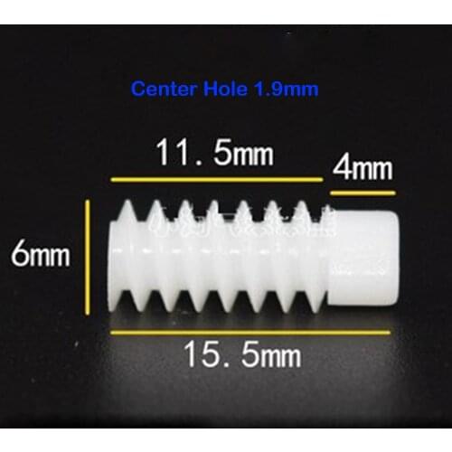 Lengthen Worm Gear Mini Helical Gear 0.5 Modulus Worm Gear Diameter 6MM Hole 1.9MM DIY Hobby Toy Model Accessories