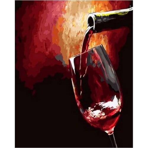 UnFrame picture oil painting by numbers wall decor diy painting on canvas for home decor 4050 red wine