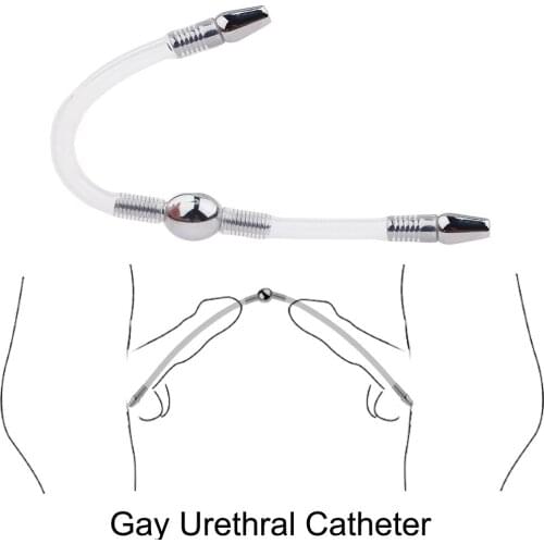 Gay Urethral Catheter Sounds Dilator Dual Ends Penis Plug Male Urinary Tube Masturbation Sex Toys for Gay Men