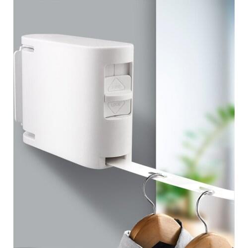 Indoor Invisible Clothesline New Retractable Clothesline Drying Holder with Hanger Hole Balcony Clothes Line