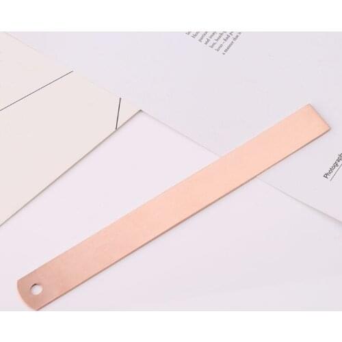 Vintage Copper Brass Ruler Bookmark Label Book Mark Cartography Painting Measuring Tool Office School Stationery