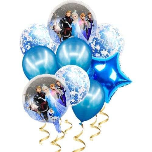 10pcs Elsa Disney Frozen Princess Foil Balloons Confetti Latex Balls Baby Shower Birthday Party Decorations Kids Toys Girl Gifts