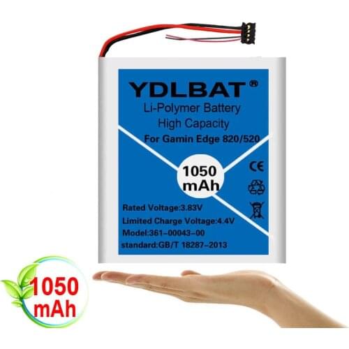 YDLBAT Top New 1050mah battery for GARMIN Edge 200 205 500 520 Edge Explore 820 361-00043-00 361-00043-01 361-0043-00 battery