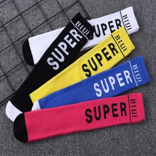 YZ-S-HXH-0011 New SUPER letter socks for children middle stockings for children stack socks for students