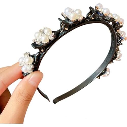 Lady Headband Eco-friendly Attractive Resin Imitation Pearls Hair Hoop Decoration for Women
