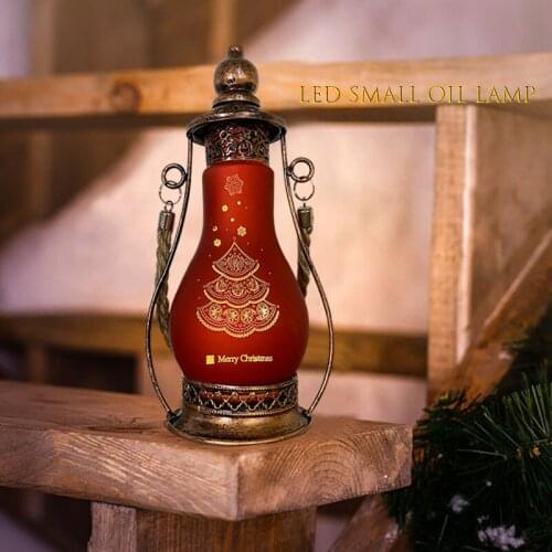 2020 LED Christmas Lamp Holiday Lights Portable Small Oil lamp Handheld Light for Desktop Christmas Decoration Party Home Decor
