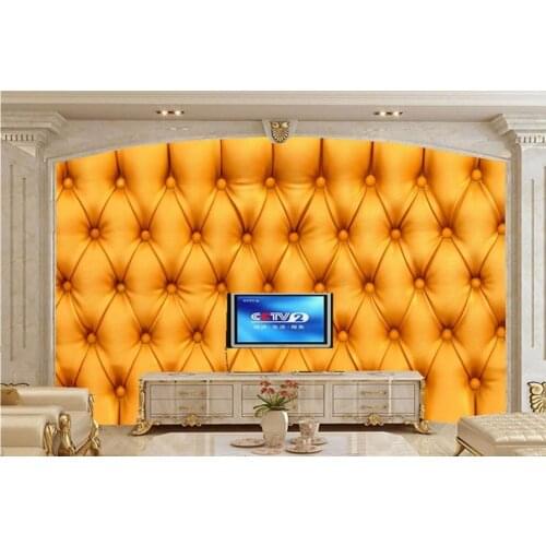Papel de parede,Texture leather skin Yellow wallpapers, hotel room restaurant living room sofa TV wall bedroom 3d murals
