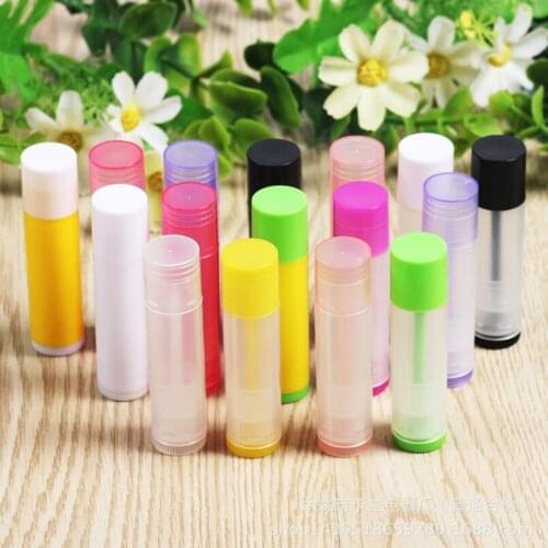 Wholesale New Fashion 5g /ml Empty Plastic Clear Lip Balm Tubes Portable Colorful Lipstick Tubes