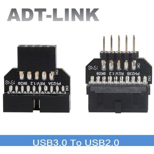 Motherboard USB2.0 9pin Male To USB3.0 19pin/20pin Female Converter Adapter USB3.0 20pin Housing Plug Adapter Connector