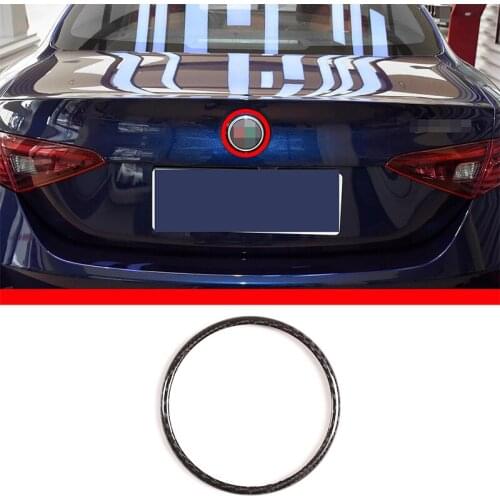 Rear Tail Car Logo Decoration Ring Appearance Details Carbon Fiber Modification For Alfa Romeo Giulia/Stelvio 20 Car Accessories