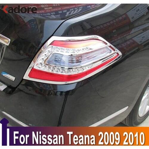 For Nissan Teana 2009 2010 Chrome Rear Back Light Lamp Cover Trim Tail Light Car Sticker Frame Exterior Accessories