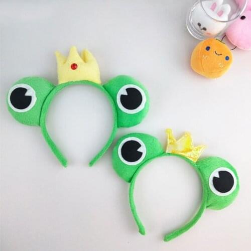 Adult Kids 4 Pieces Cartoon Animal Costume Accessories Set Big Frog Eyes Plush Headband Bandana Bowtie Long Tail Claw Gloves Cos