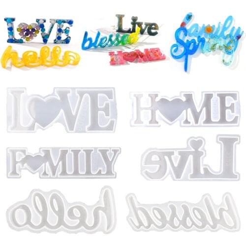DM087 9 Styles Letter Mold LOVE HOME FAMILY Resin Molds DIY Craft Resine Epoxy Molde Silicona Letras Jewelry Making Tools